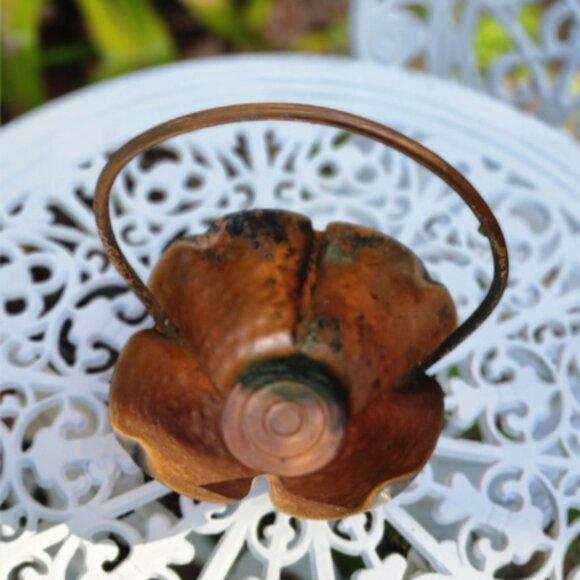Vintage Coppersmith Treasures Of Time Hand Hammered Copper Basket 9”x13”. - Picture 6 of 9